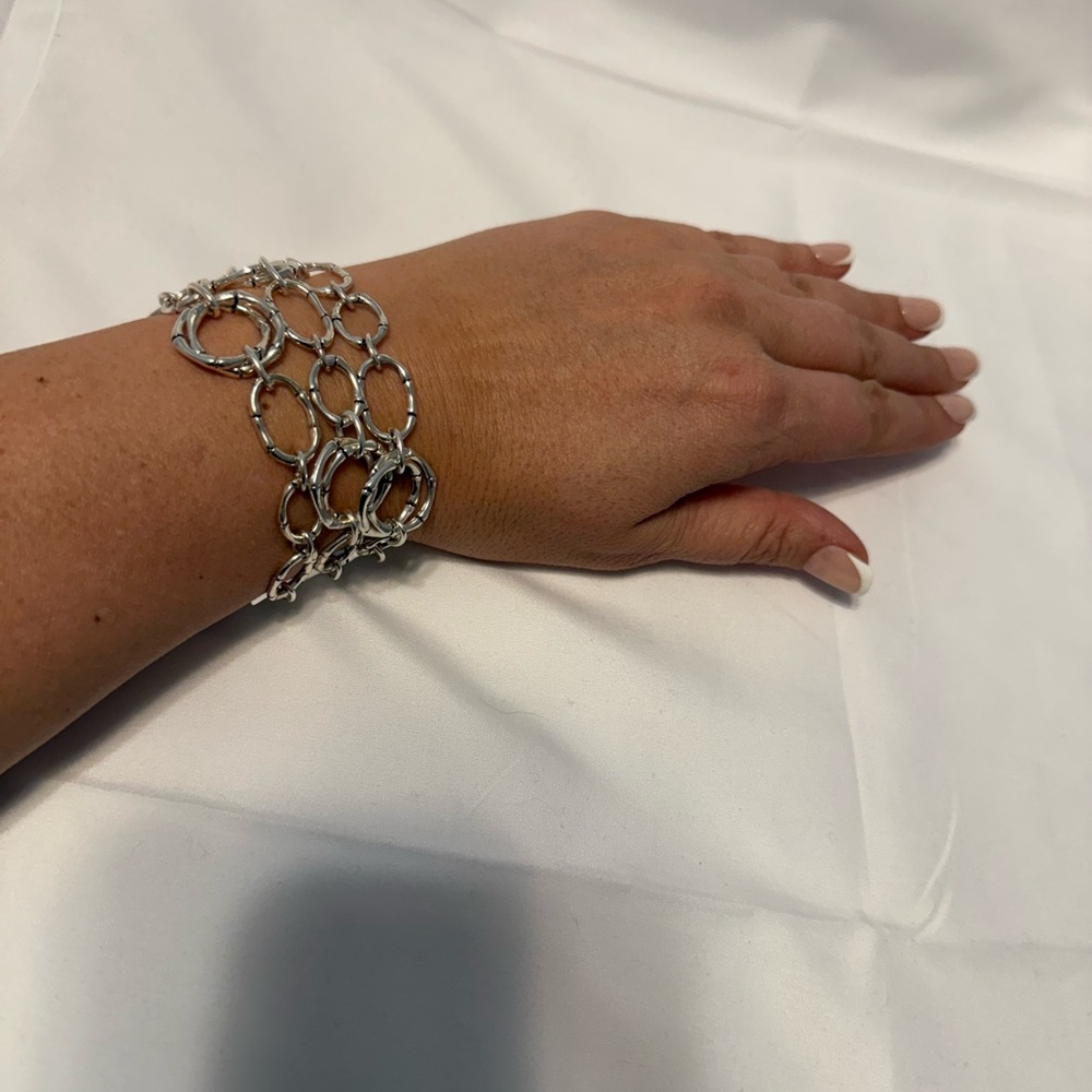 Source Unknown Silver Plated Multi-Chain Bracelet - image 3